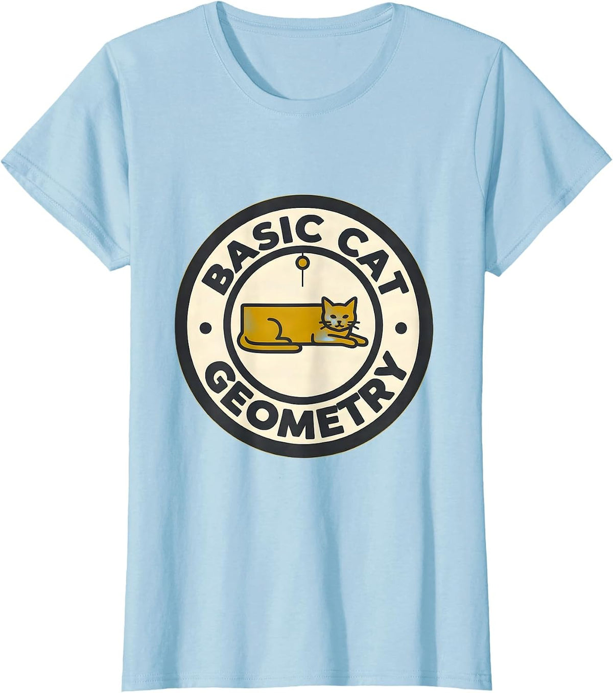 Basic Cat Geometry Funny Math Cat Lover Teacher Gift T-Shirt - Baby Blue