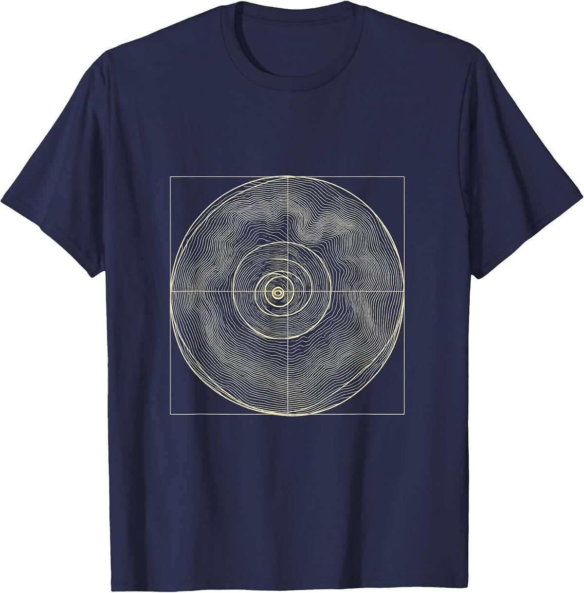 Golden Ratio Spiral Sacred Geometry Math Enthusiast T-Shirt - Navy Blue