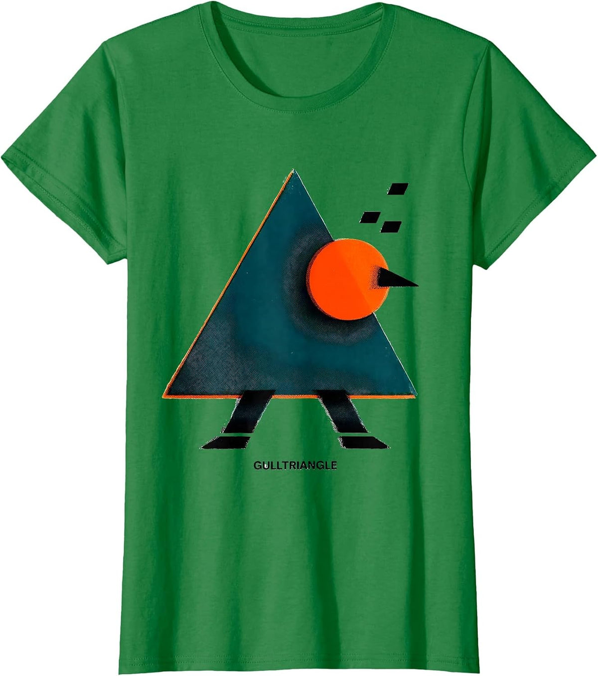 Women's Gulltriangle Risograph Math Teacher Bird Pun Funny Geometry T-Shirt - Kelly Green
