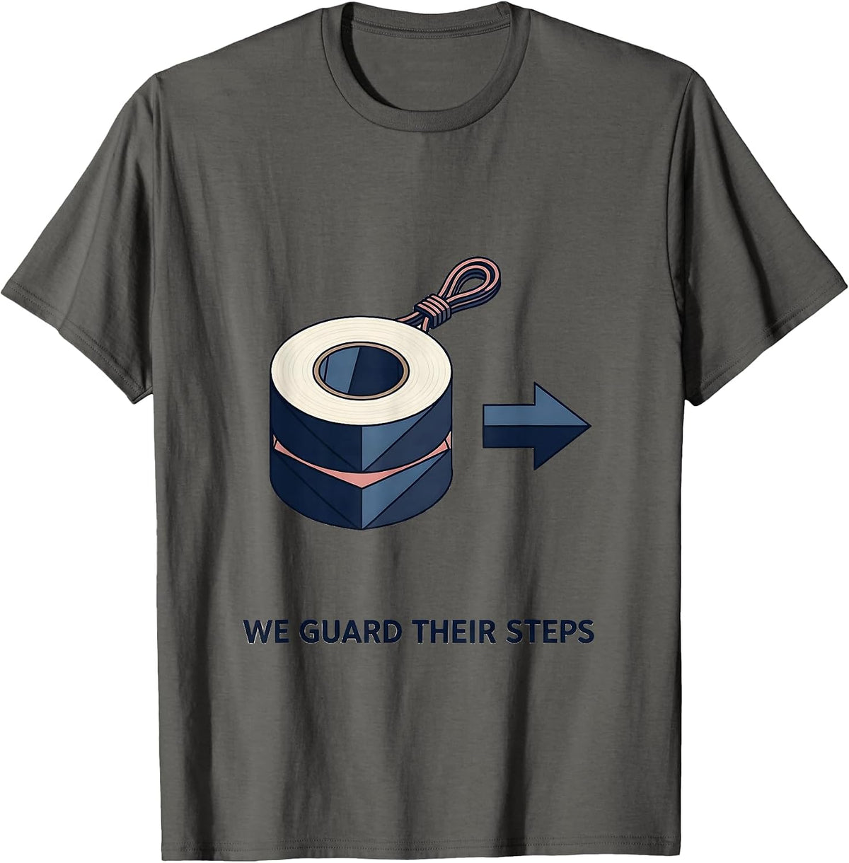 We Guard Their Steps Retro Isometric Wellness Squad Health T-Shirt - Asphalt Grey
