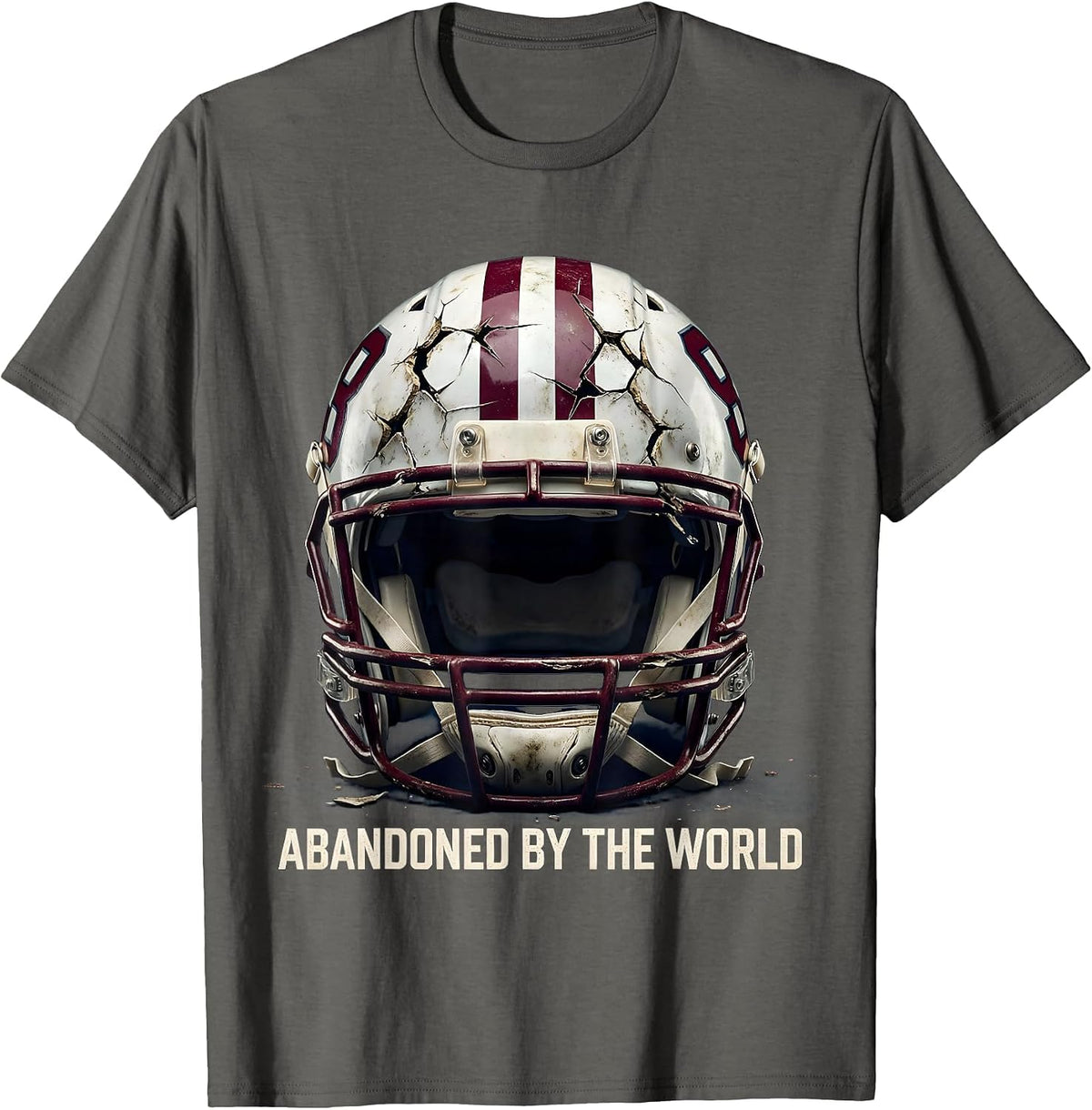 Men's Forsaken Abandoned by the World Dark Design T-Shirt - Asphalt Grey