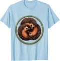 Men's Circular Hedgehog Badge Cute Animal Humor T-Shirt - Baby Blue
