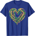 New Orleans Love Heart Mardi Gras NOLA Bourbon Street T-Shirt - Royal Blue