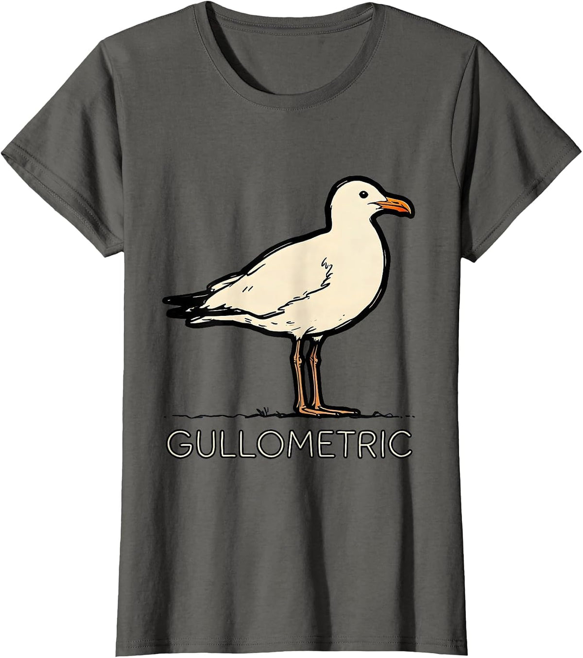 Women's Gullometric Funny Bird Pun Math Teacher Geometry Humor T-Shirt - Asphalt Grey