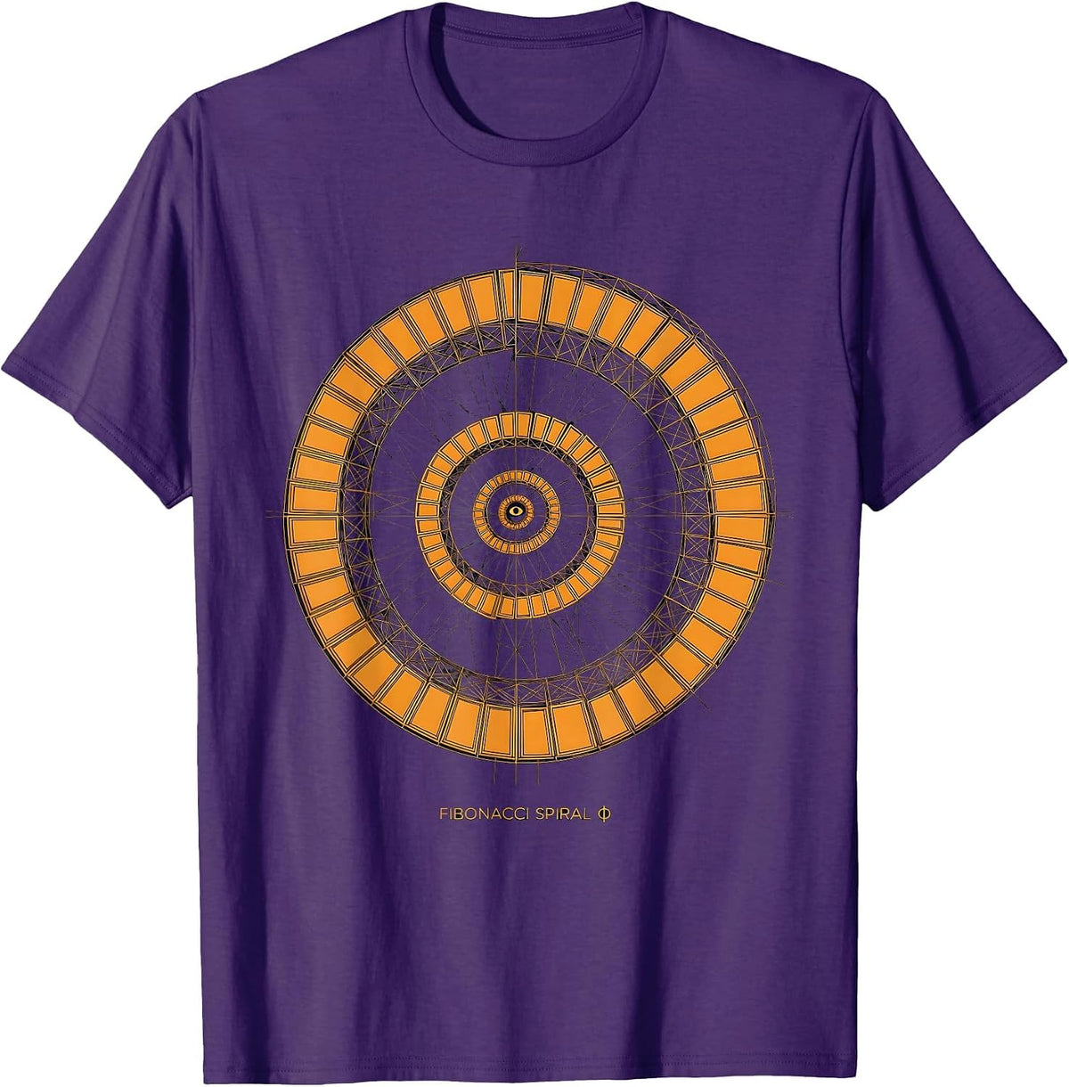 Fibonacci Spiral Φ Geometric Sacred Geometry Math Enthusiast T-Shirt - Purple