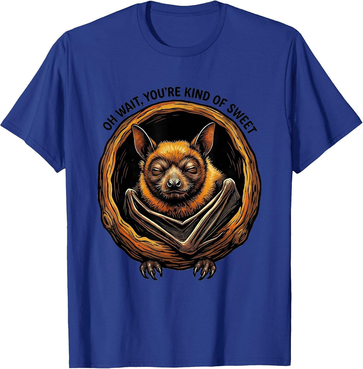 Men's Oh Wait, You're Kind Of Sweet Vintage Bat Lover Halloween T-Shirt - Royal Blue