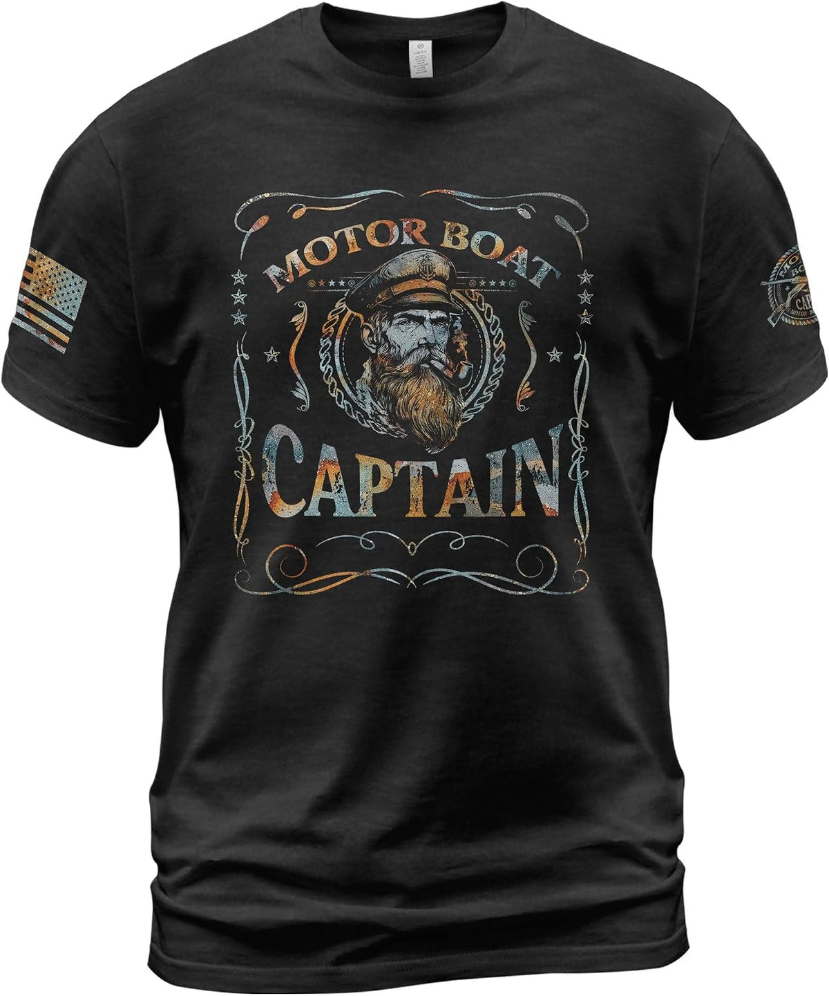 Motor Boat Captain T-Shirt, Cruise Shirt, Funny Tshirt - Ds03-black
