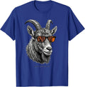 I Don't Flinch Either Cool Mountain Goat Wearing Sunglasses T-Shirt - Royal Blue