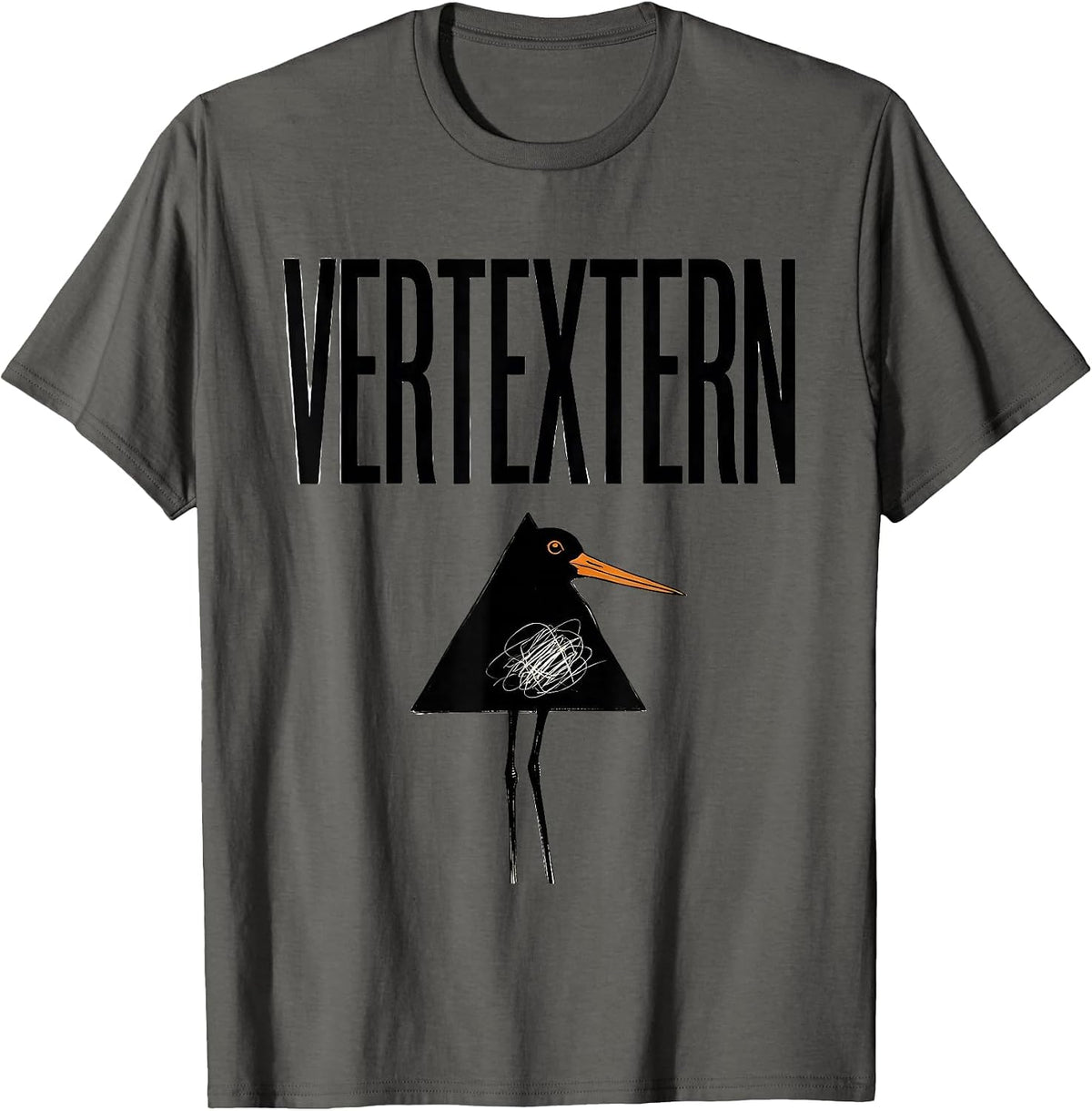 Vertextern Funny Geometric Seagull Pun Math Teacher Bird T-Shirt - Asphalt Grey