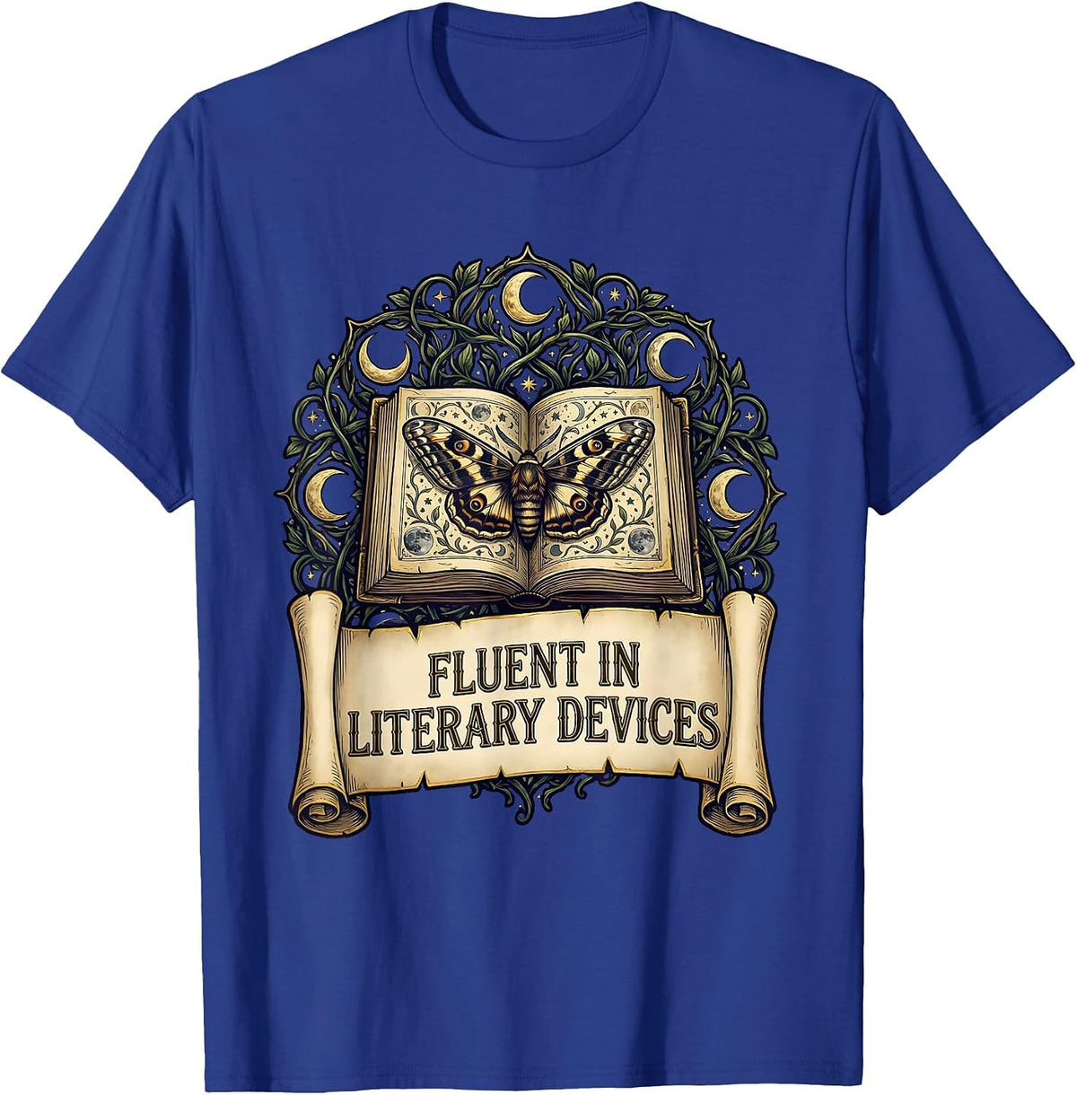 Fluent In Literary Devices English Teacher Design T-Shirt - Royal Blue