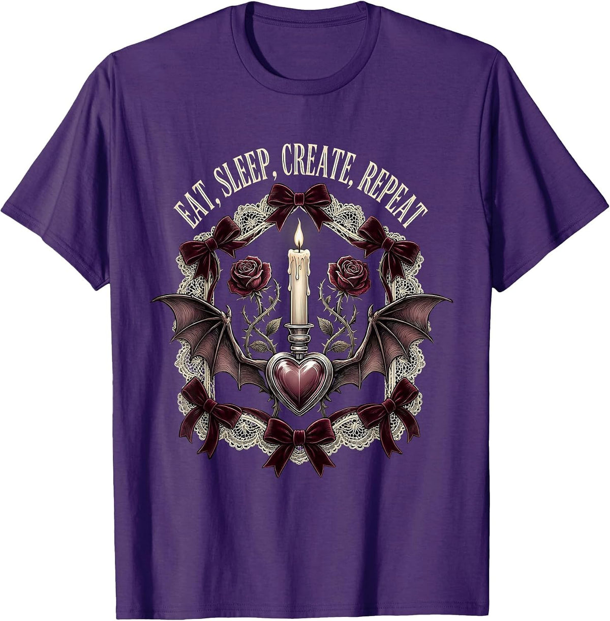 Men's Eat Sleep Create Repeat Renaissance Men Design T-Shirt - Purple