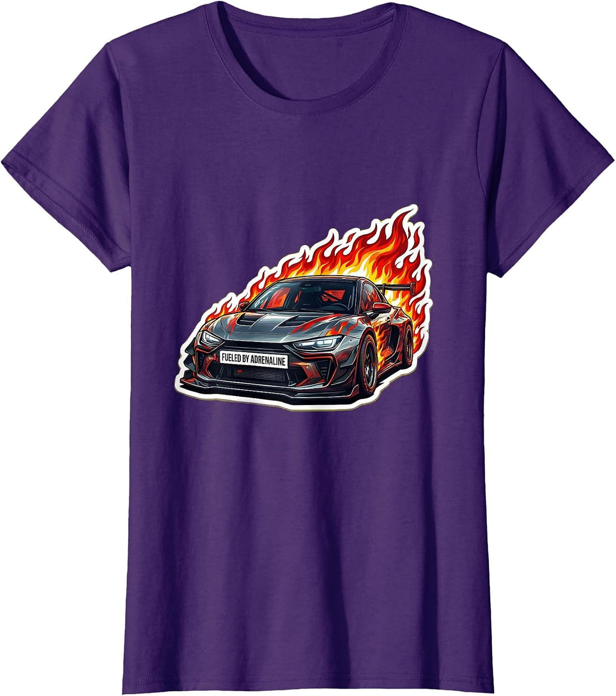 Women's Fueled by Adrenaline Racing Graphic Design T-Shirt - Purple