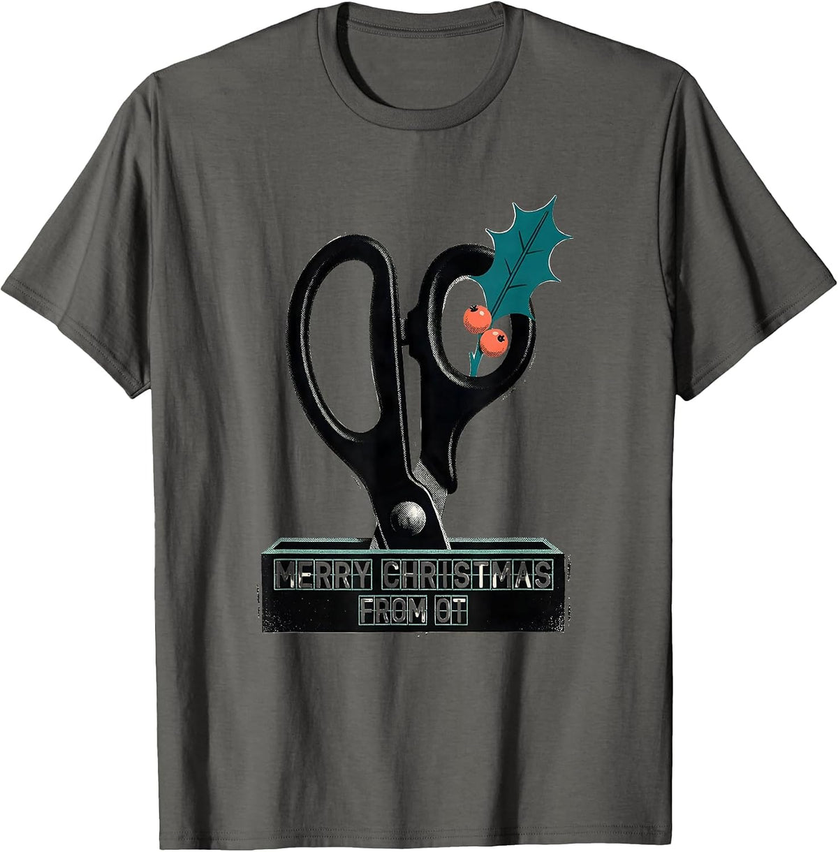 Men's Merry Christmas From OT Midcentury Modern Occupational T-Shirt - Asphalt Grey