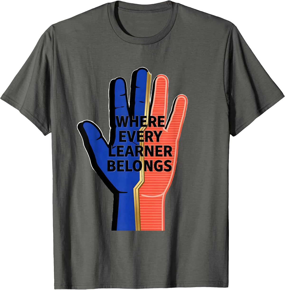 Men's Where Every Learner Belongs Special Education Design T-Shirt - Asphalt Grey