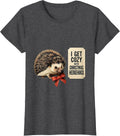 Women's I Get Cozy With Christmas Hedgehugs Cute Hedgehog Animal T-Shirt - Dark Heather Grey
