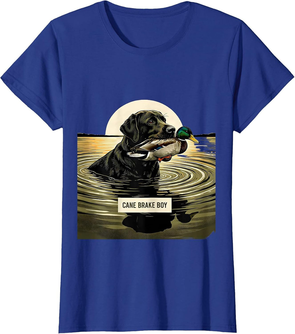 Women's Cane Brake Boy Vintage Labrador Duck Hunting Southern T-Shirt - Royal Blue
