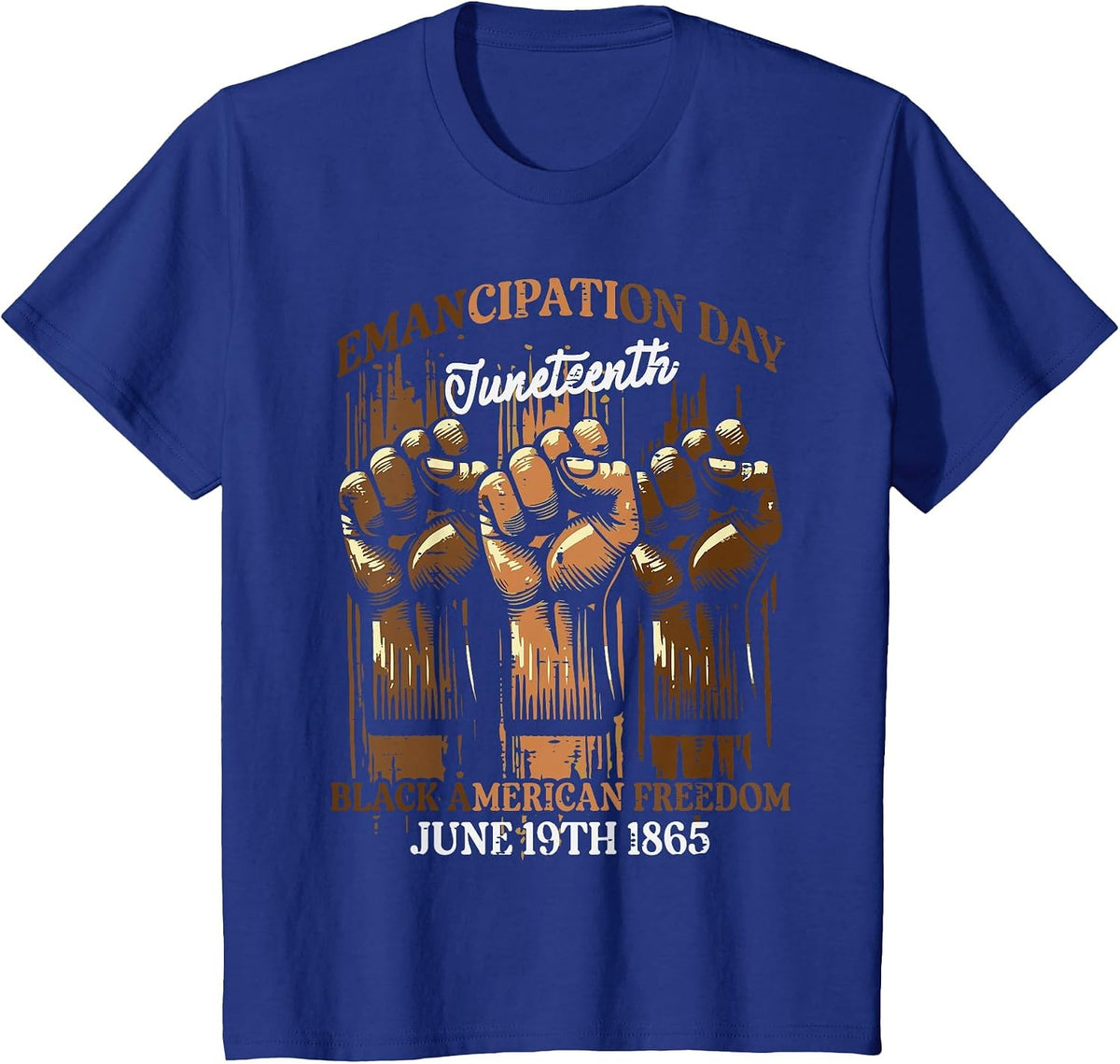 Juneteenth Emancipation Day Black African Men Women Kids T-Shirt - Royal Blue