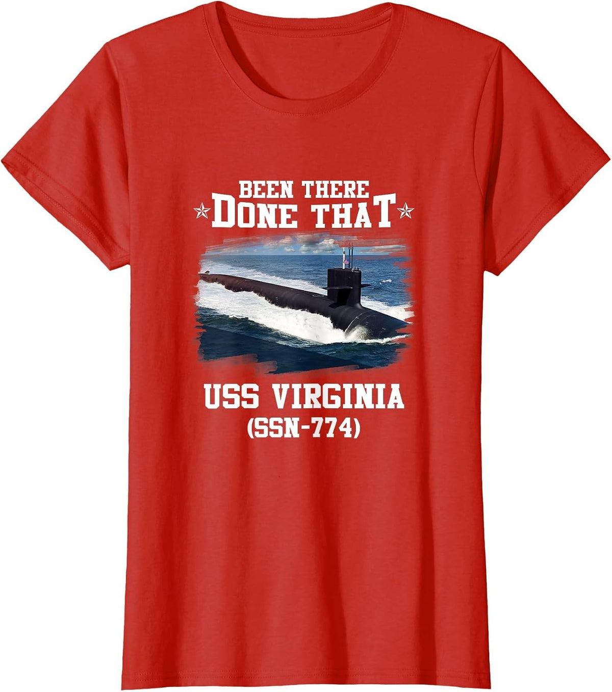 USS Virginia SSN-774 Submarine Veterans Day Father Day T-Shirt - Red
