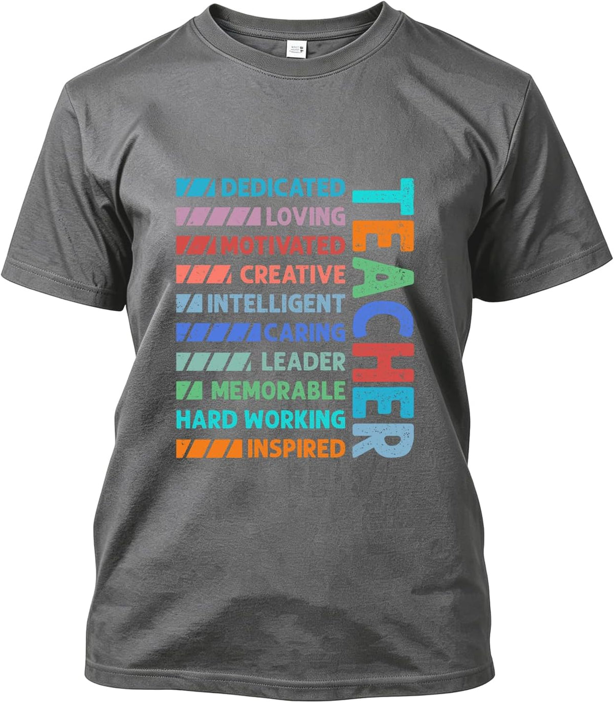 Teacher Positive Qualities Graphic Tee Unisex Teacher Appreciation Gift Top - Grey