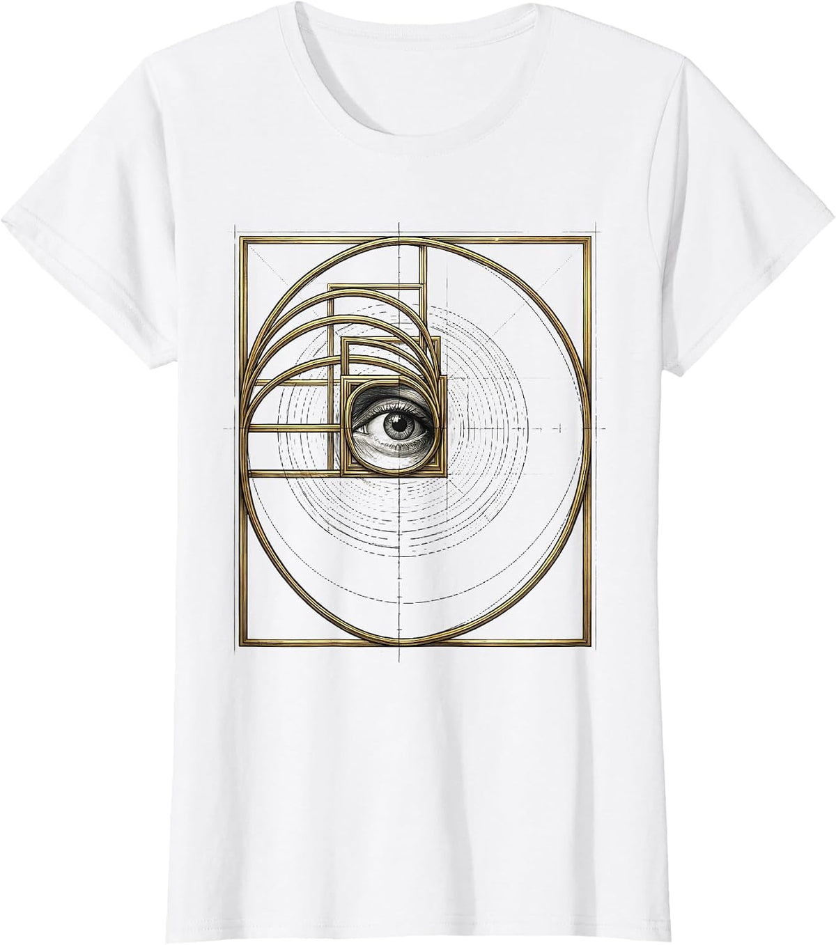 Golden Ratio Spiral Sacred Geometry Math Lover Gift T-Shirt - White