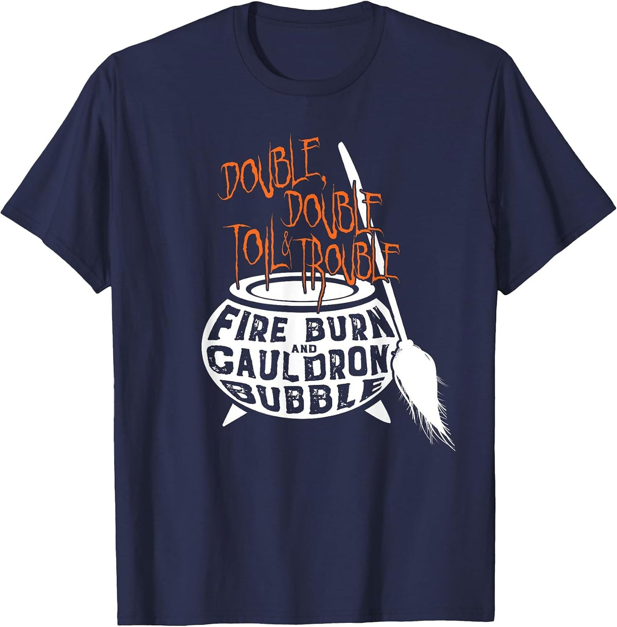 Double, Double Toil & Trouble Shakespeare Halloween T-Shirt - Navy Blue