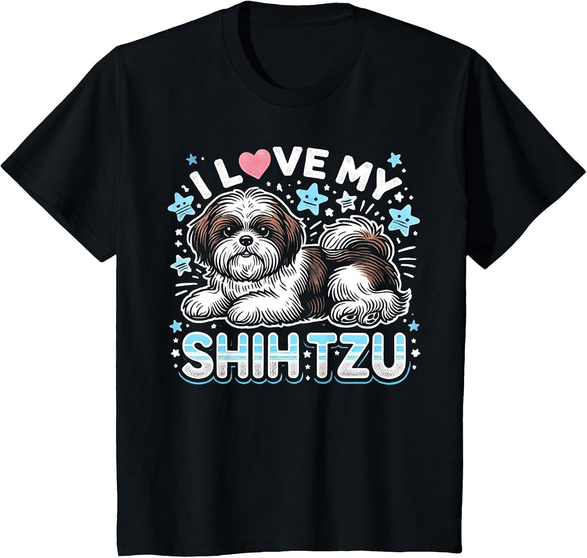 I Love My Shih Tzu T-Shirt - Black