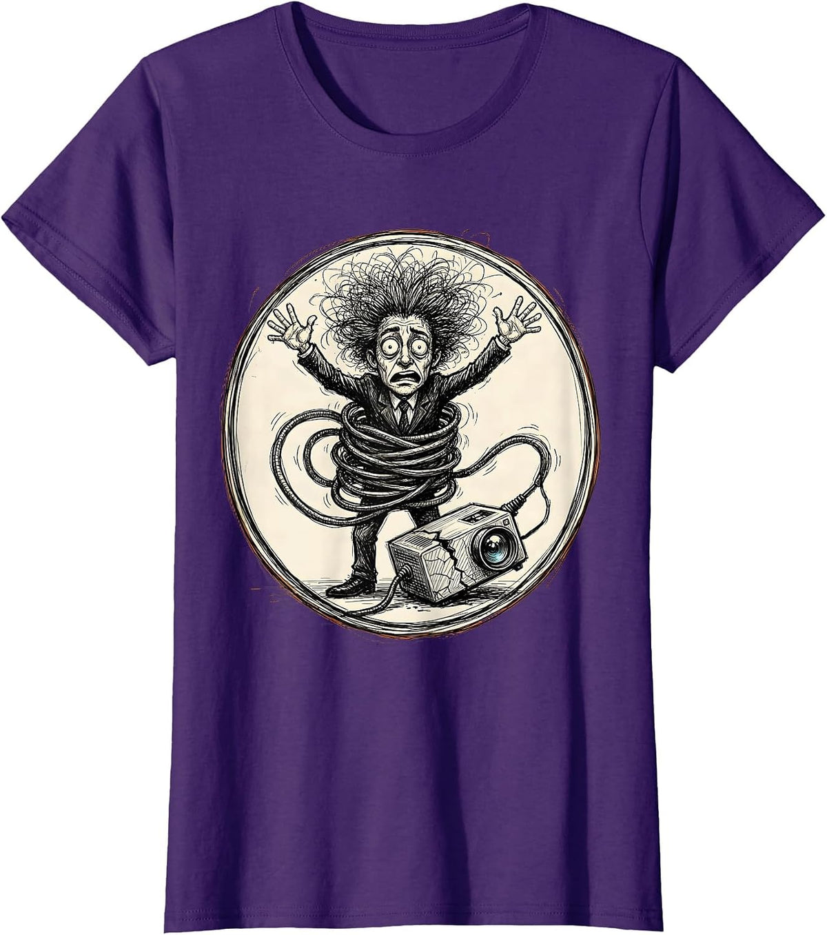 Women's Frazzled Sub Tangled in Overhead Projector T-Shirt - Purple