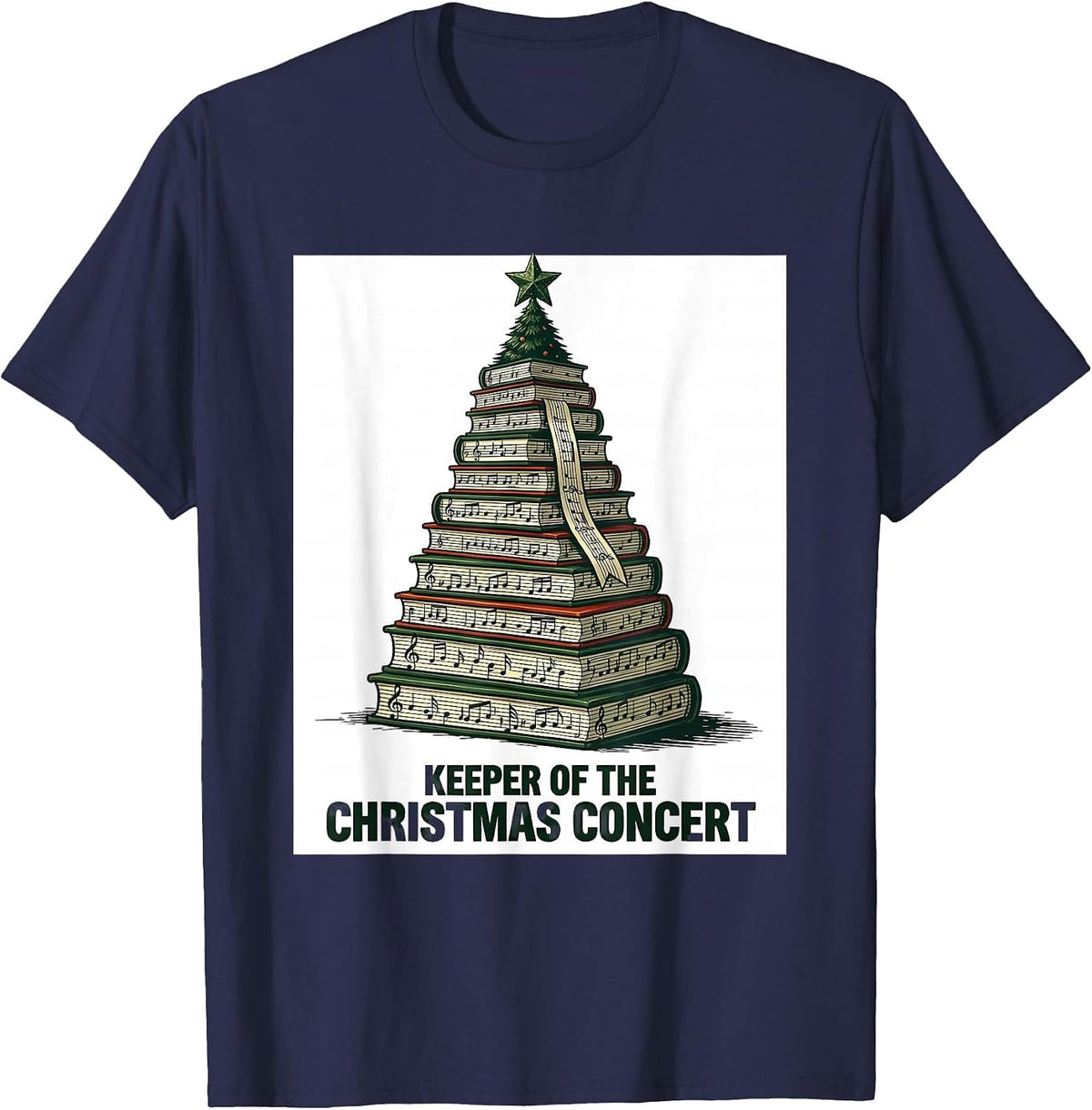 Men's Keeper Of The Christmas Concert Festive Music Teacher Gift T-Shirt - Navy Blue