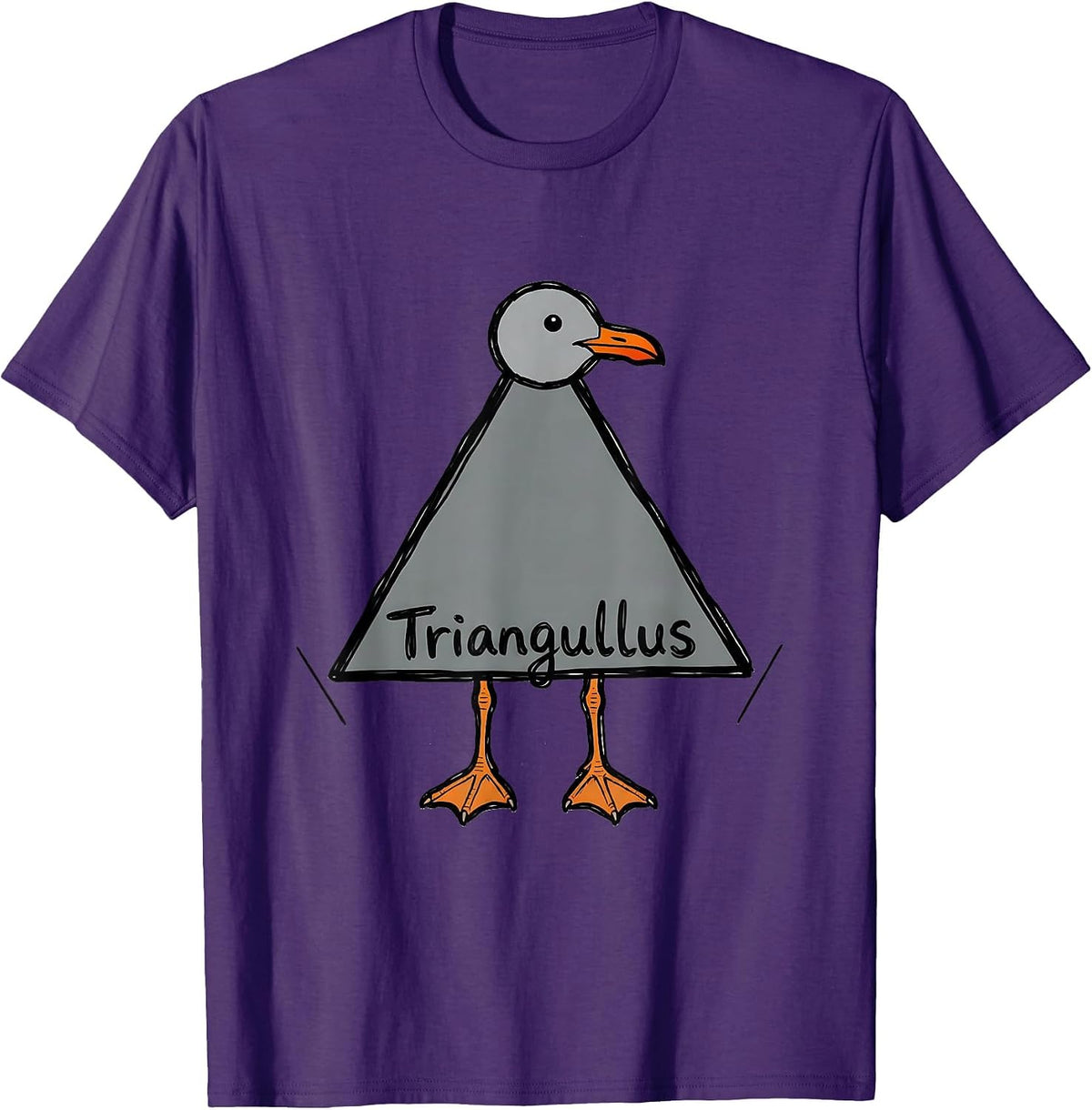 Triangullus Funny Triangle Seagull Bird Pun Math Teacher T-Shirt - Purple