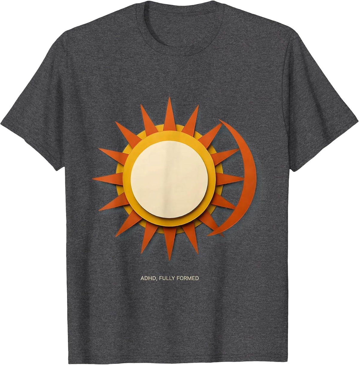 Men's ADHD Fully Formed Paper Cutout Neurodiversity Awareness T-Shirt - Dark Heather Grey