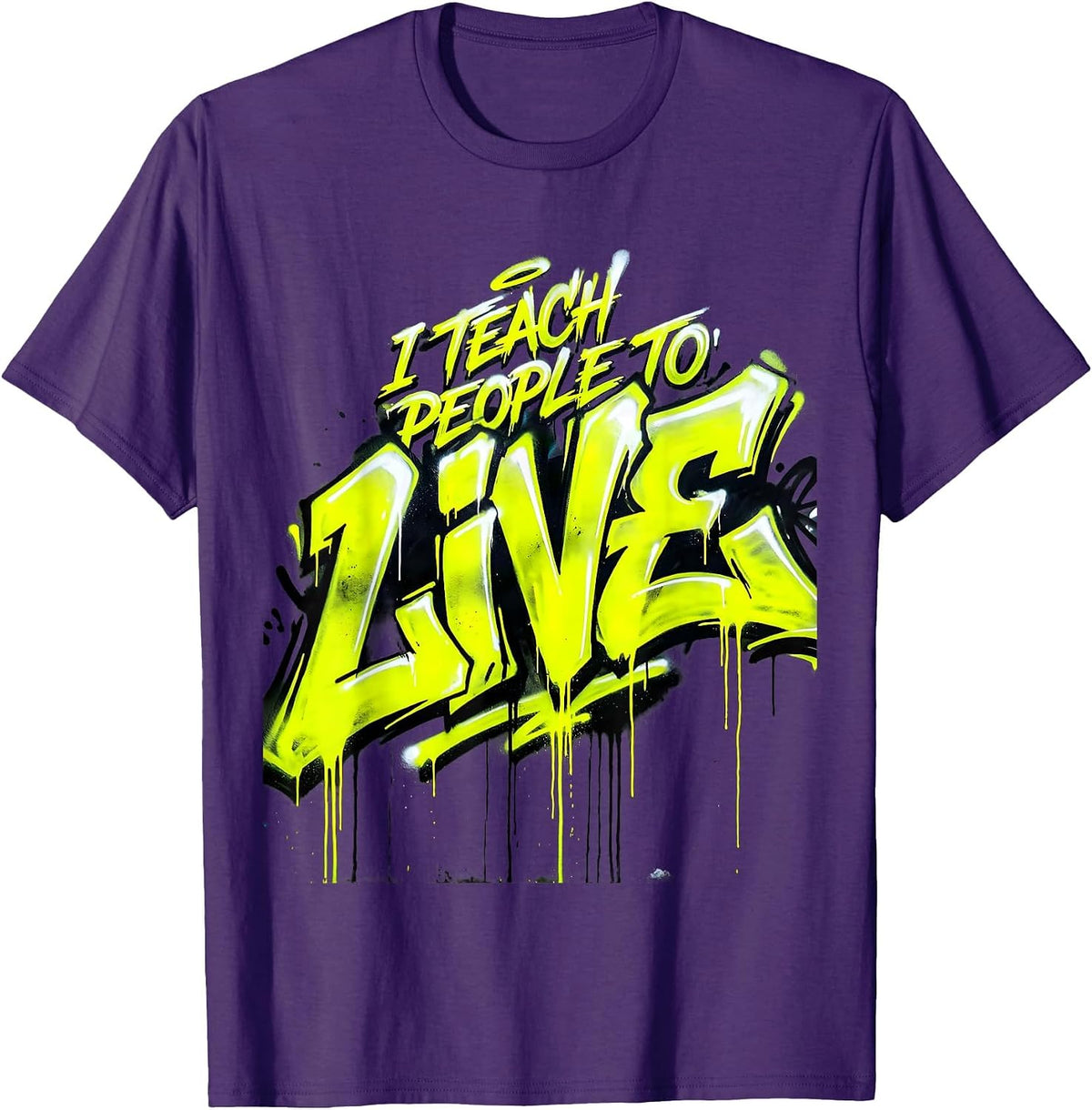 Men's I Teach People To Live Occupational Therapy Design T-Shirt - Purple
