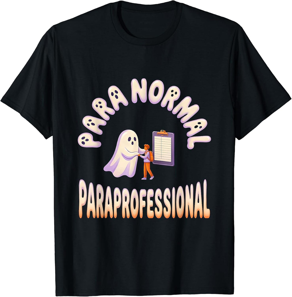 Men's Para Normal Paraprofessional Ghost SpEd Halloween Teacher T-Shirt - Black