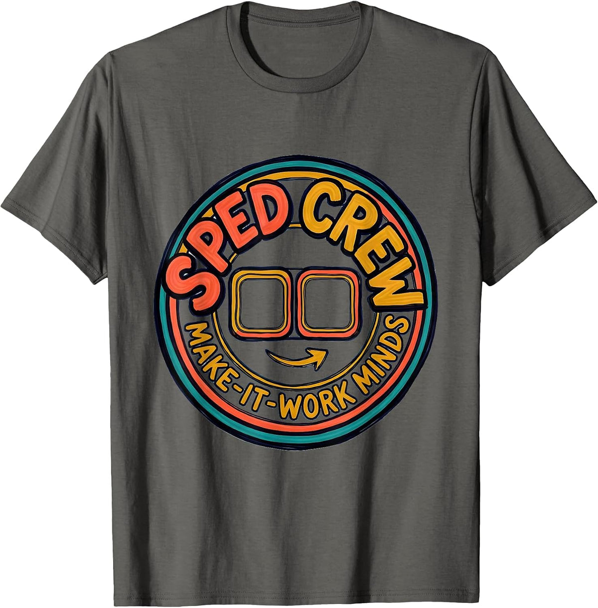 SPED Crew Make-It-Work Minds Special Education Teacher T-Shirt - Asphalt Grey