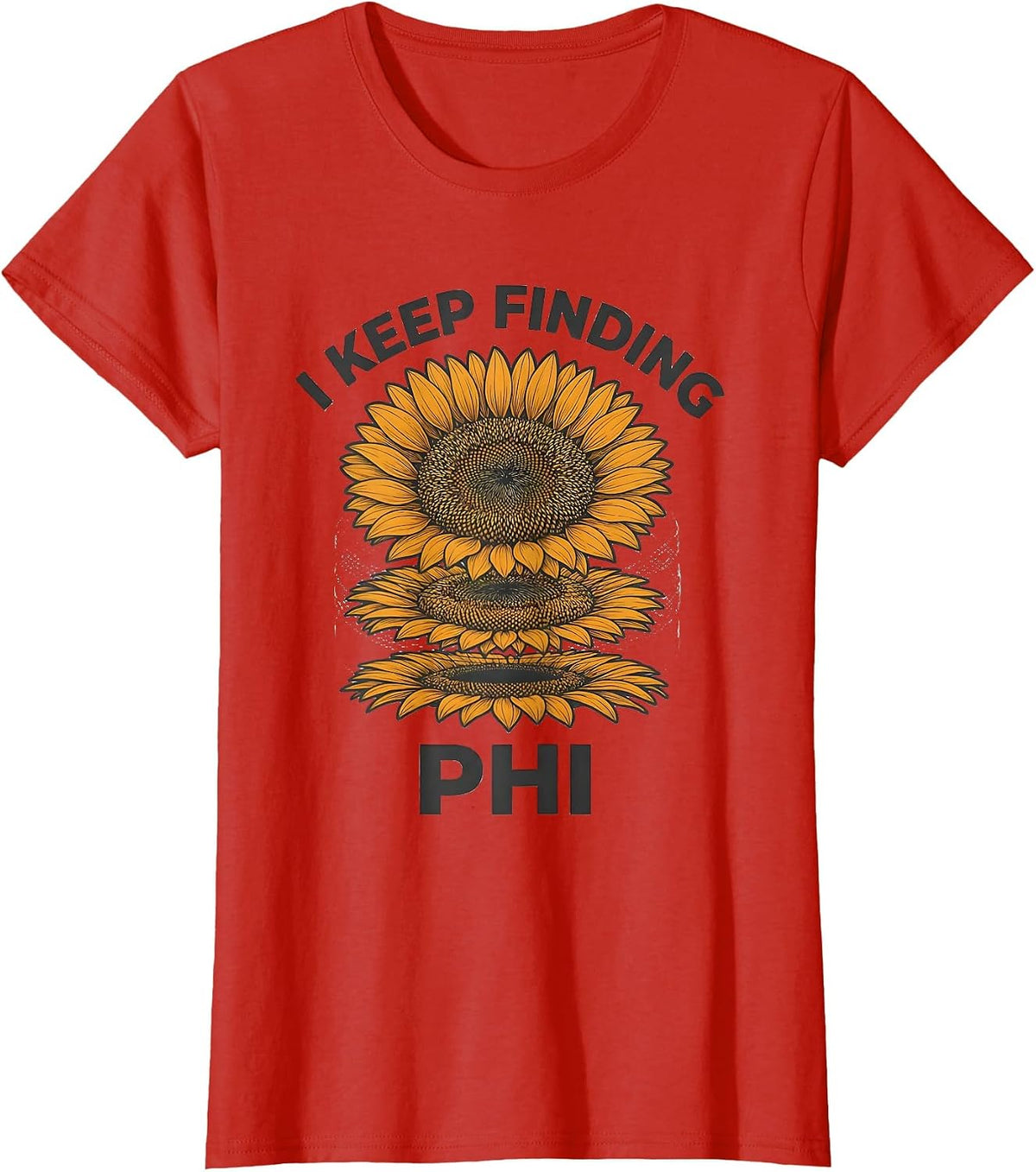 Women's I Keep Finding Phi Sacred Geometry Math Enthusiast Teacher T-Shirt - Red
