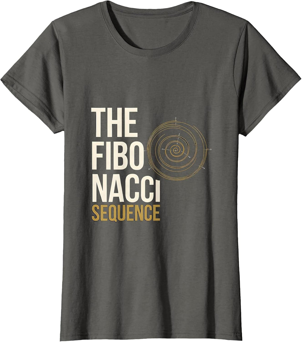 Women's The Fibonacci Sequence Sacred Geometry Math Enthusiast T-Shirt - Asphalt Grey