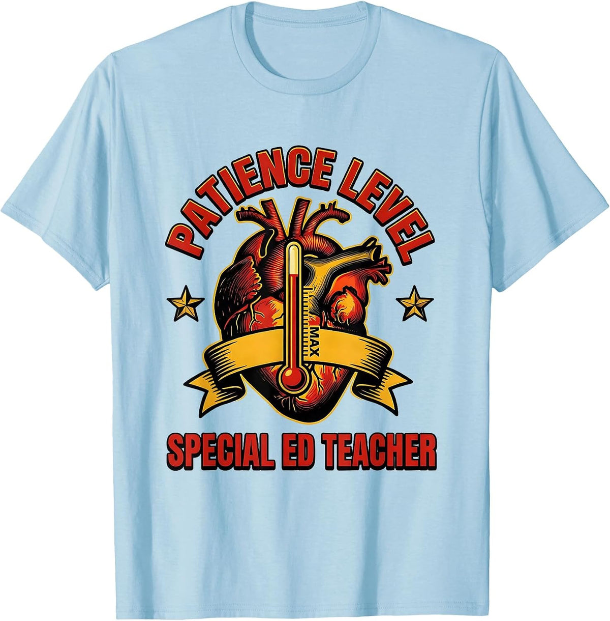 Men's Patience Level Special Ed Teacher Graphic Design T-Shirt - Baby Blue