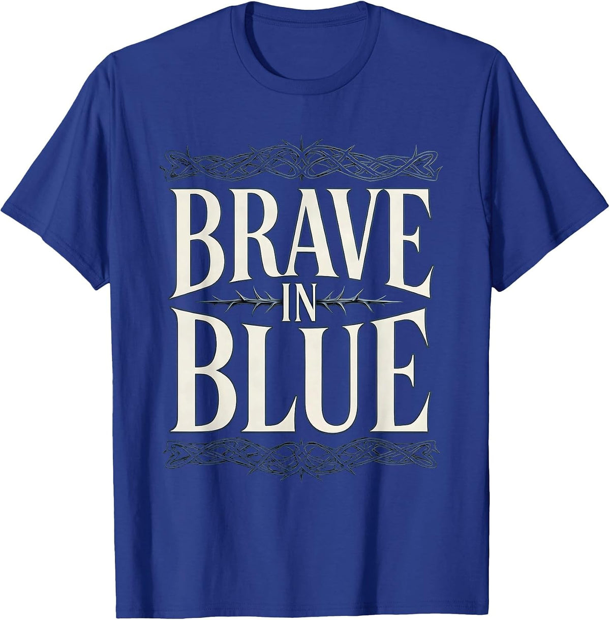 Men's Brave in Blue Law Enforcement Tribute Design T-Shirt - Royal Blue