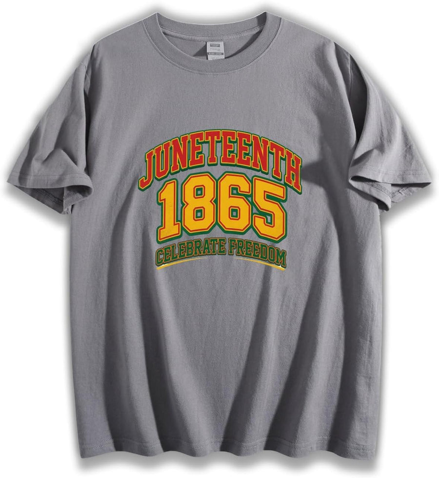 Juneteenth 1865 Celebrate Freedom Varsity Style Graphic T-Shirt, Black Independence Casual Tee, Freedom Celebration Shirt -