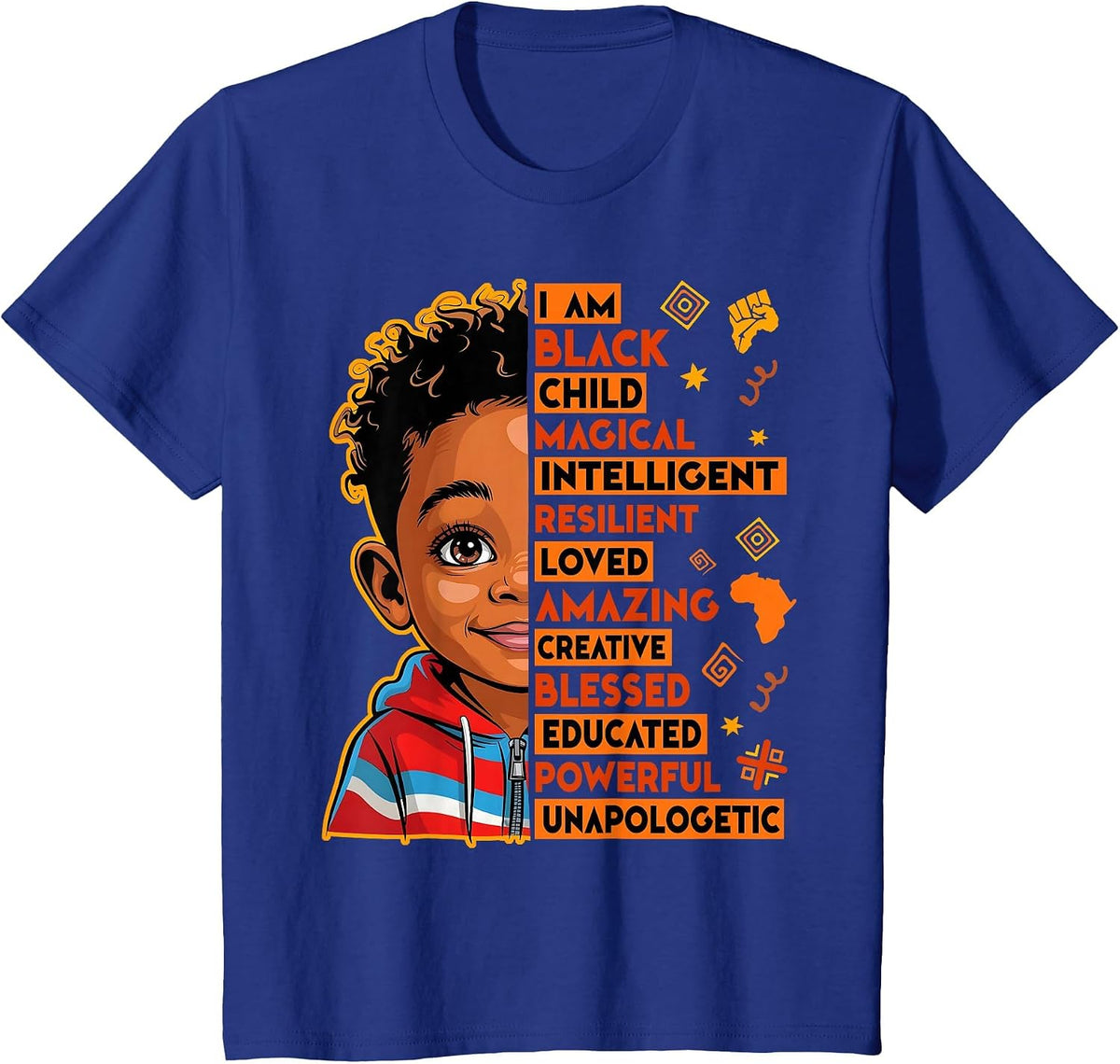 I Am Black History Month African American Juneteenth Kid Boy T-Shirt - Royal Blue