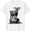 Men's Goat On Bucket Funny Farm Animal Lover Humor T-Shirt - White