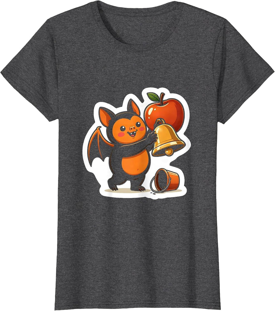 Women's Bat Teacher Cute Halloween Costume Humor T-Shirt - Dark Heather Grey