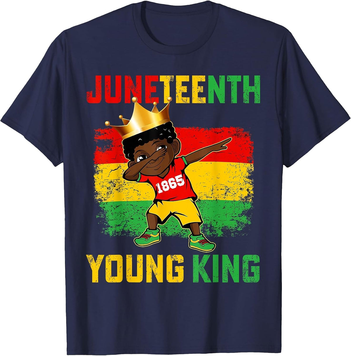 Juneteenth King Celebrating 1865 Black Boys Kids Toddler T-Shirt - Navy Blue
