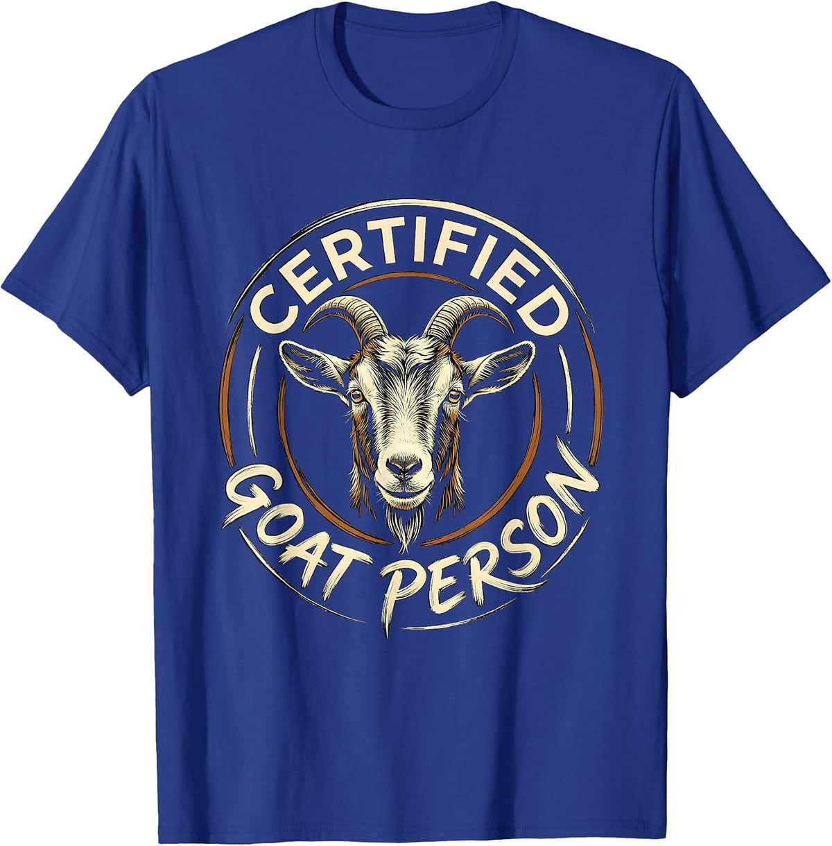 Certified Goat Person Minimalist Line Art Icon Outline Gift T-Shirt - Royal Blue