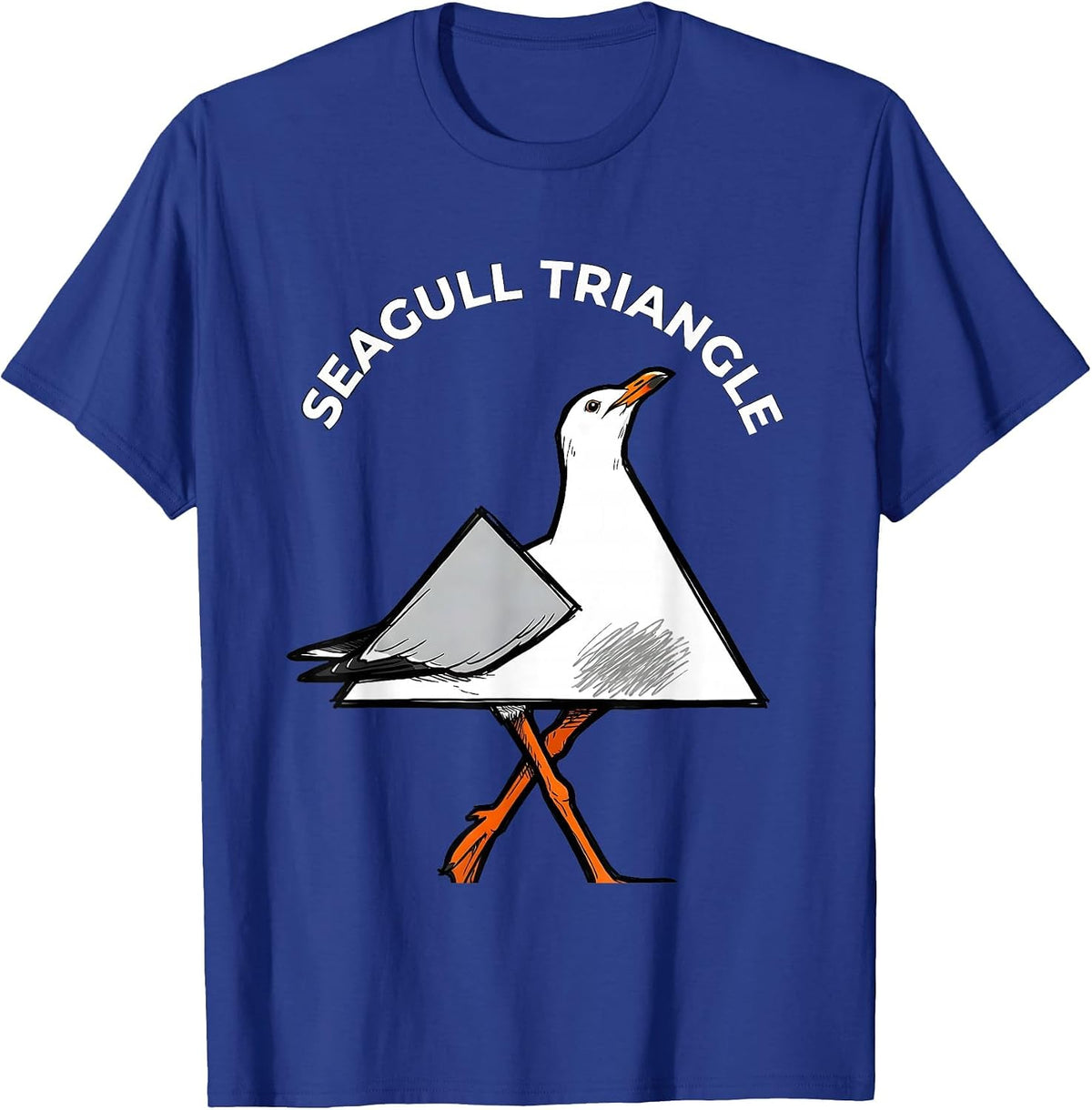 Seagull Triangle Cartoon Bird Pun Math Teacher Humor T-Shirt - Royal Blue