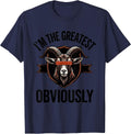 I'm The Greatest Obviously Funny Goat Novelty Humor T-Shirt - Navy Blue