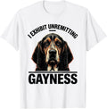 Men's I Exhibit Unremitting Gayness Funny Basset Hound Meme T-Shirt - White