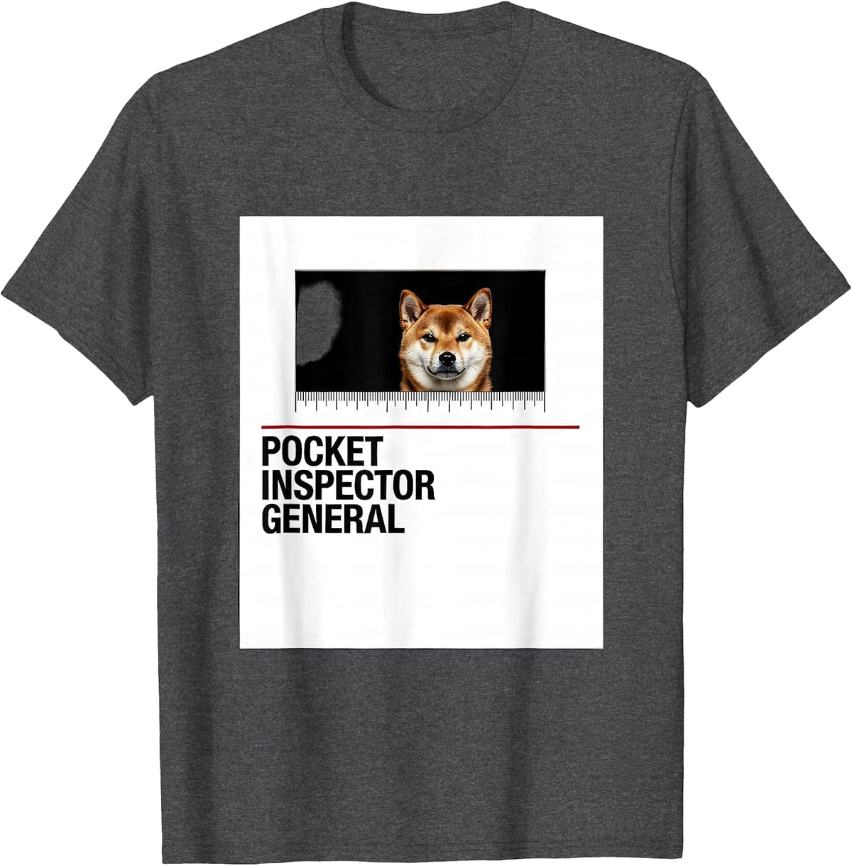Pocket Inspector General Funny Dog Owner Breed Enthusiast T-Shirt - Dark Heather Grey