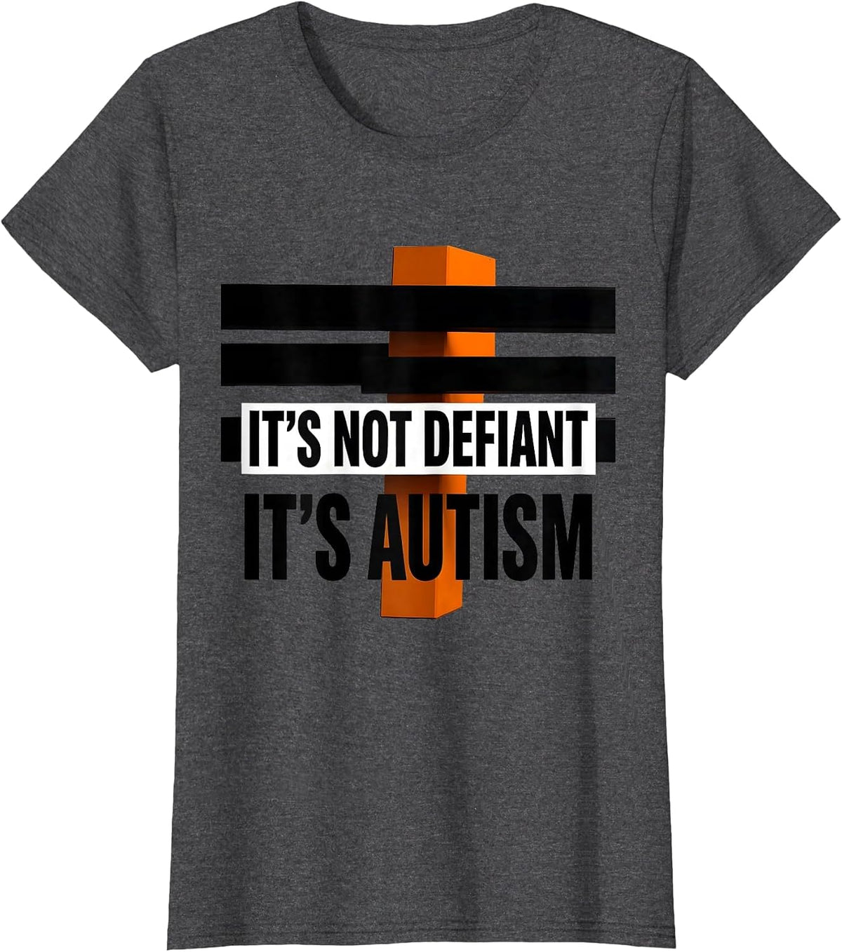 Women's It's Not Defiant It's Autism Neurodiversity Awareness T-Shirt - Dark Heather Grey