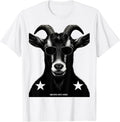 Men's Unbothered Mostly Horned Silhouette Goat with Sunglasses T-Shirt - White