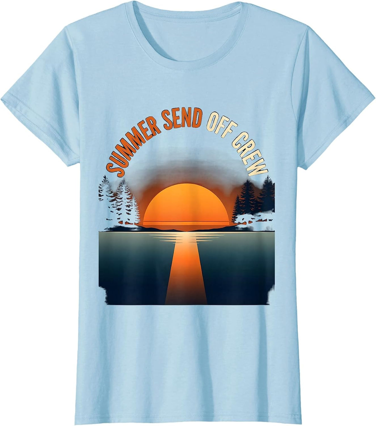 Summer Send Off Crew Labor Day Design T-Shirt - Baby Blue